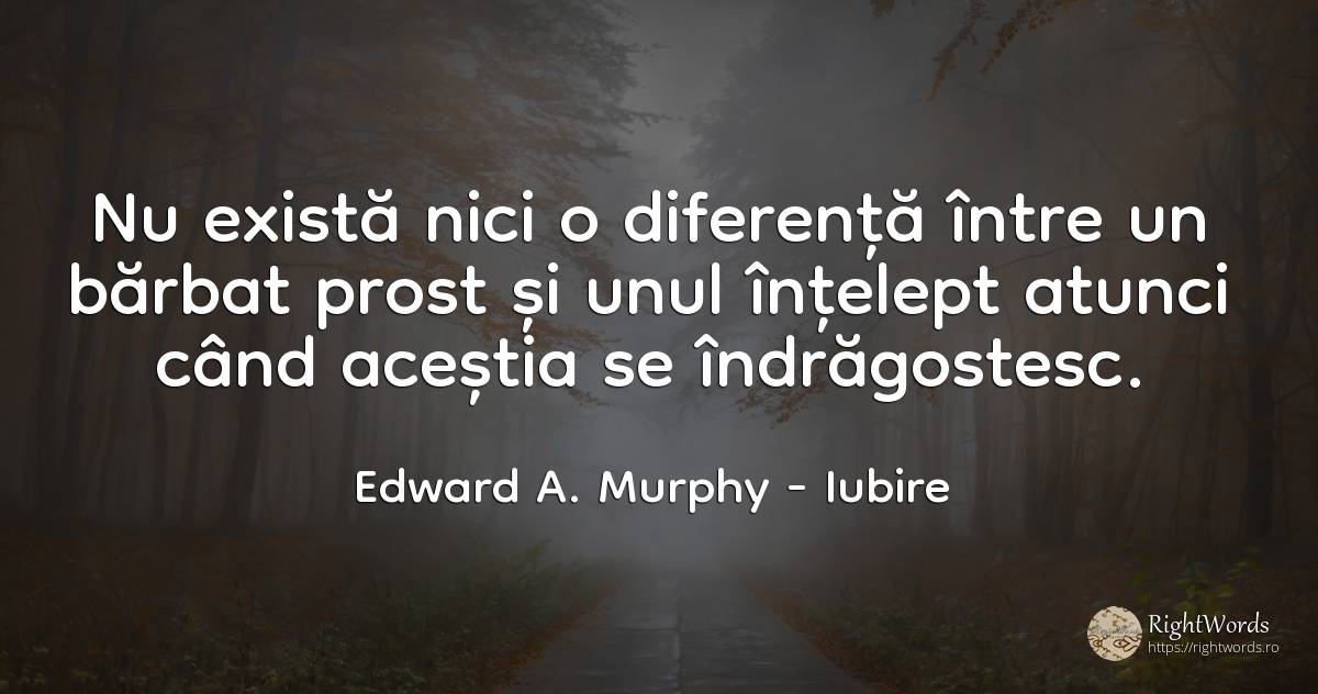 Nu exista nici o diferenta intre un barbat prost si unul... - Edward A. Murphy, citat despre iubire, prostie, bărbat, înțelepciune