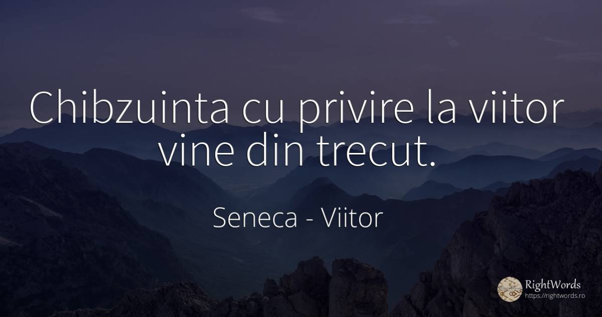 Chibzuinta cu privire la viitor vine din trecut. - Seneca (Seneca The Younger), citat despre viitor, chibzuință, trecut