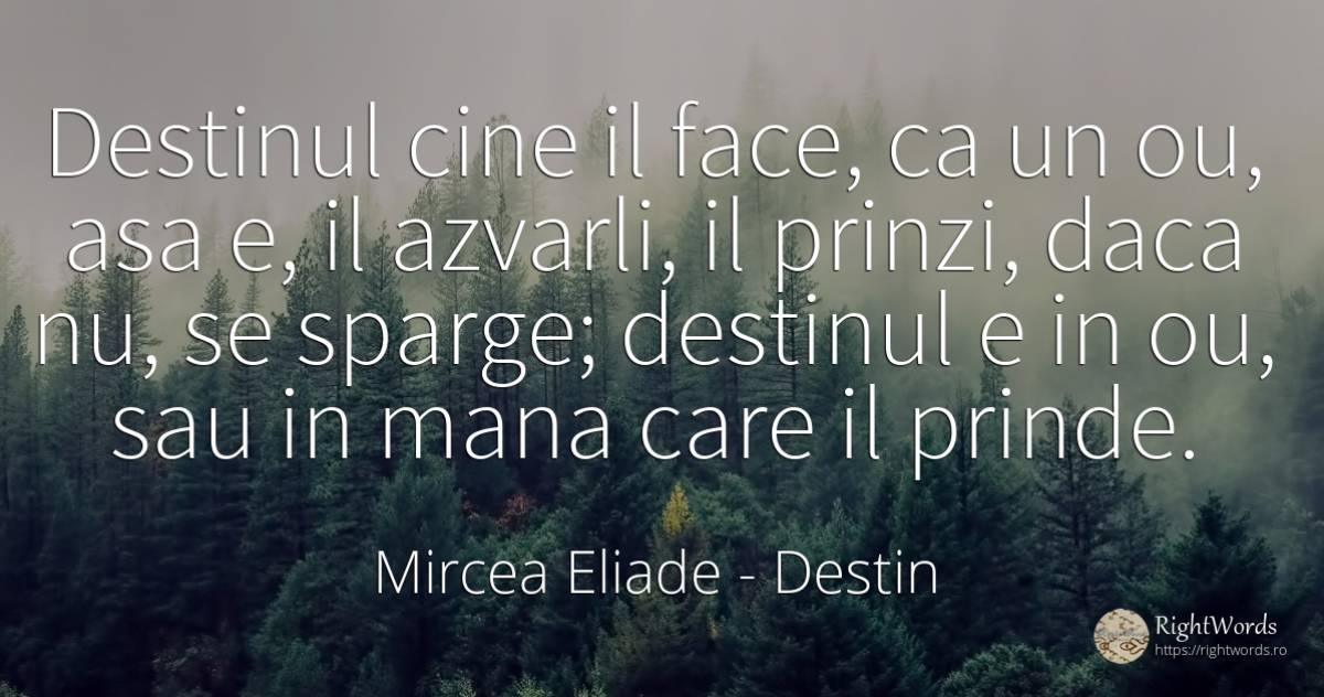 Resistant Scholar Continental Citate de Mircea Eliade despre Destin