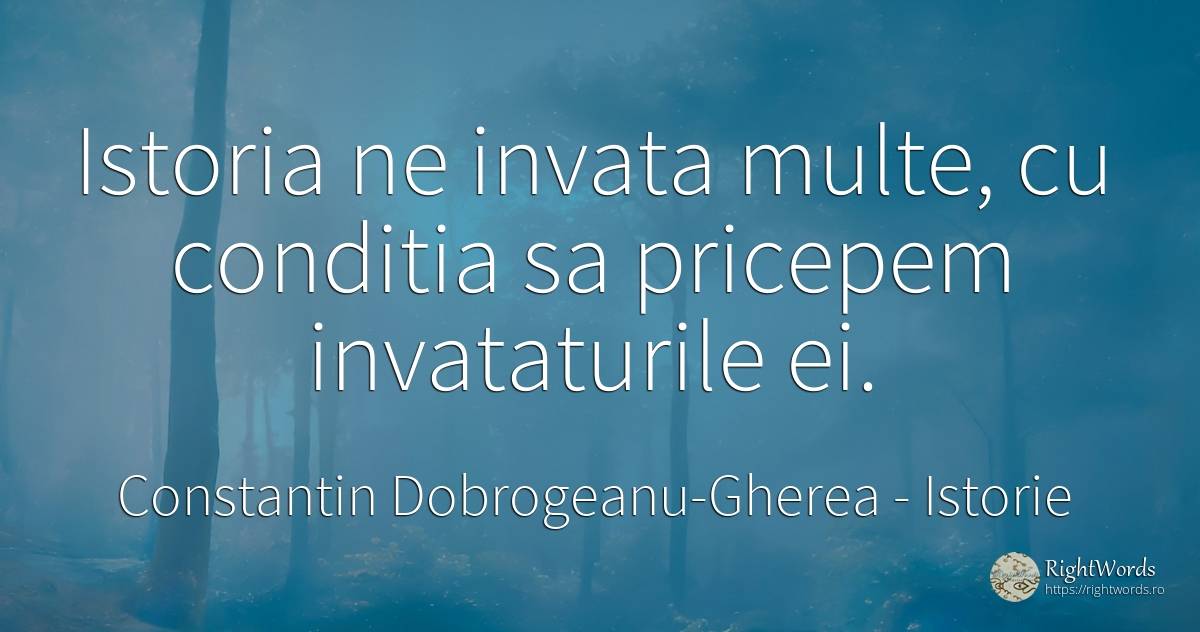Istoria ne invata multe, cu conditia sa pricepem... - Constantin Dobrogeanu-Gherea, citat despre istorie, învățătură