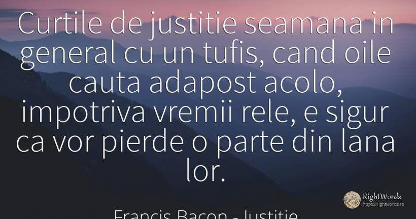 Curtile de justitie seamana in general cu un tufis, cand... - Francis Bacon, citat despre justiție, siguranță, căutare