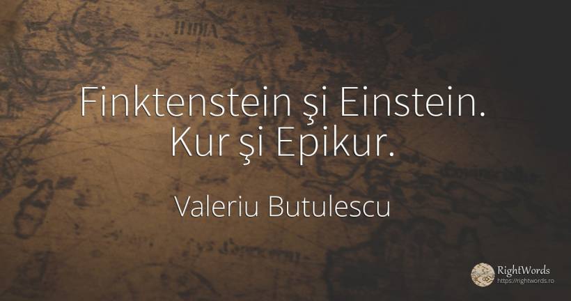 Finktenstein şi Einstein. Kur şi Epikur. - Valeriu Butulescu