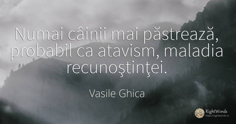 Numai câinii mai păstrează, probabil ca atavism, maladia... - Vasile Ghica, citat despre posibilitate