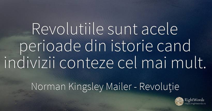Revolutiile sunt acele perioade din istorie cand... - Norman Kingsley Mailer, citat despre revoluție, istorie