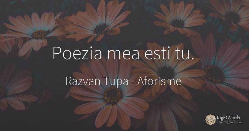 Poezia mea esti tu. - Razvan Tupa, citat despre aforisme, poezie, zi de naștere