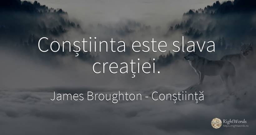 Conștiinta este slava creației. - James Broughton, citat despre conștiință