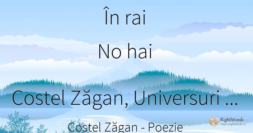 În rai - Costel Zăgan, citat despre poezie, rai