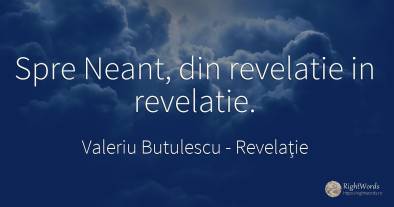Spre Neant, din revelatie in revelatie.