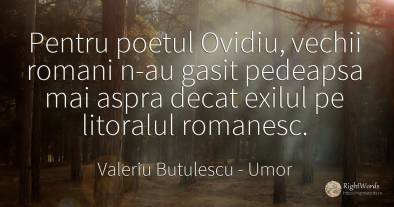 Pentru poetul Ovidiu, vechii romani n-au gasit pedeapsa...