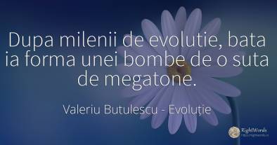 Dupa milenii de evolutie, bata ia forma unei bombe de o...