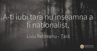 A-ti iubi tara nu inseamna a fi nationalist.
