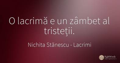 O lacrimă e un zâmbet al tristeții.