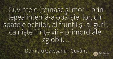 Cuvintele (re)nasc şi mor – prin legea internă-a obârşiei...