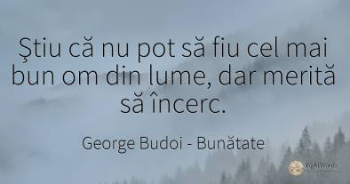 Ştiu că nu pot să fiu cel mai bun om din lume, dar merită...