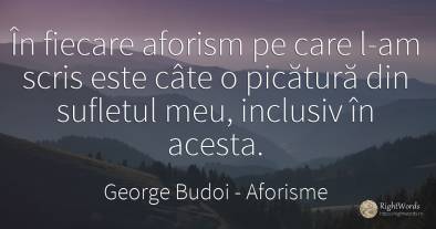 În fiecare aforism pe care l-am scris este câte o...