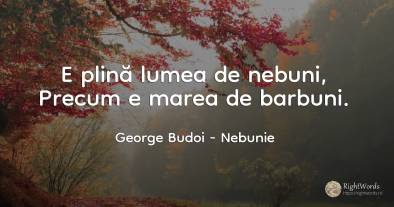 E plină lumea de nebuni, Precum e marea de barbuni.