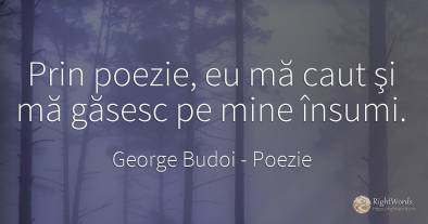 Prin poezie, eu mă caut şi mă găsesc pe mine însumi.