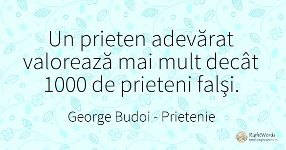 Un prieten adevărat valorează mai mult decât 1000 de...