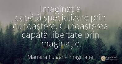 Imaginaţia capătă specializare prin cunoaştere....
