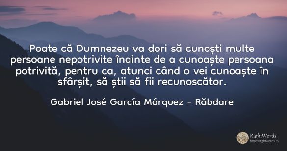 Poate că Dumnezeu va dori să cunoști multe persoane...